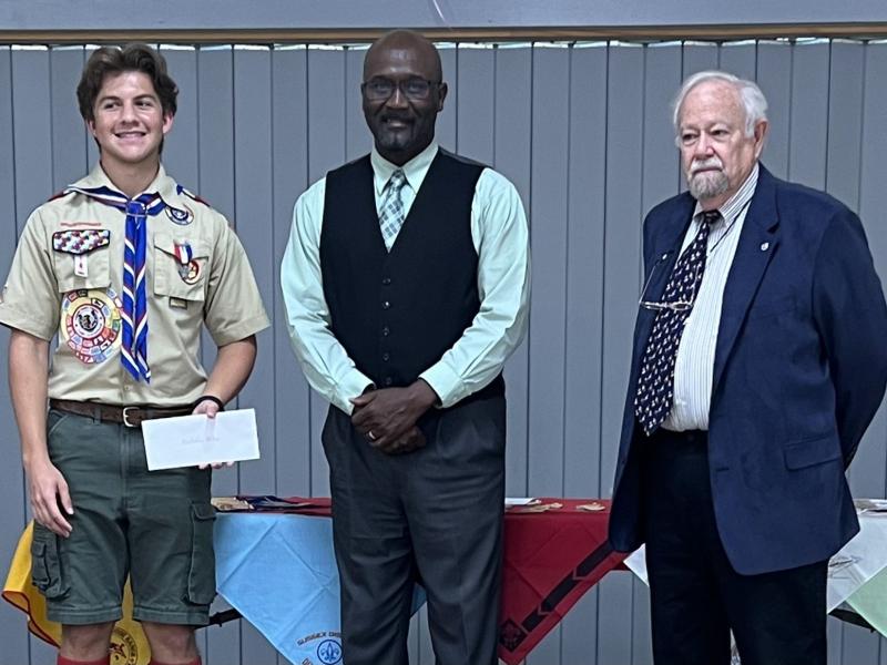 Georgetown Kiwanis Club Merit Scholarship presentation attendees are (l-r) recipient Nicholas Ables, Ivan Neal and Holland VanValkenburg. SUBMITTED PHOTO